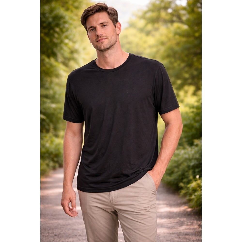 DAVID ARCHY Men's Undershirt Bamboo Rayon Moisture-Wicking T-Shirts Stretch Crew